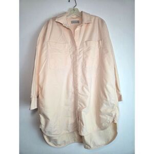 Everlane Soft Peach Pink 100% Orangic Cotton Button Front Dress size 4
